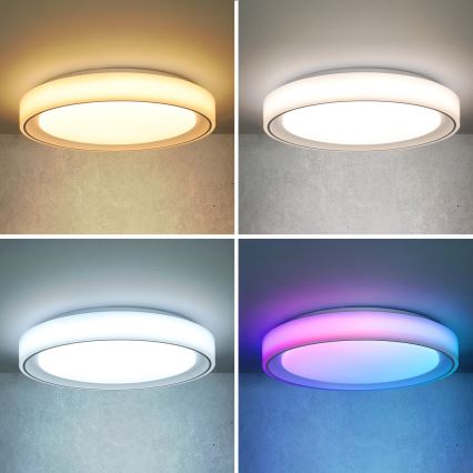 Brilagi - LED RGB ściemnialna lampa sufitowa FLOCO LED/30W/230V 3000-6500K Wi-Fi Tuya + LED/6W + pilot zdalnego sterowania