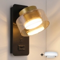 Brilagi - LED RGB+CCT ściemnialna lampa ścienna z portem USB AURA LUX 1xGX53/14W/230V 2700-6500K Wi-Fi Tuya czarny/złoty