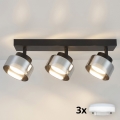 Brilagi - LED RGB+CCT Ściemnialna oprawa punktowa AURA LUX 3xGX53/14W/230V 2700-6500K Wi-Fi Tuya czarny/dymowy