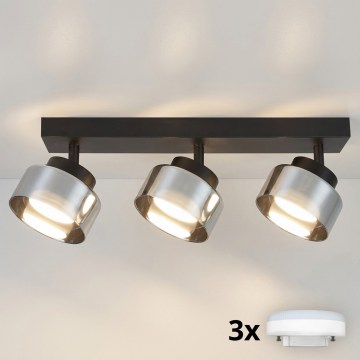 Brilagi - LED RGB+CCT Ściemnialna oprawa punktowa AURA LUX 3xGX53/14W/230V 2700-6500K Wi-Fi Tuya czarny/dymowy