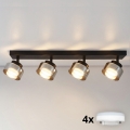 Brilagi - LED RGB+CCT ściemnialna oprawa punktowa AURA LUX 4xGX53/14W/230V 2700-6500K Wi-Fi Tuya czarny/przydymiony