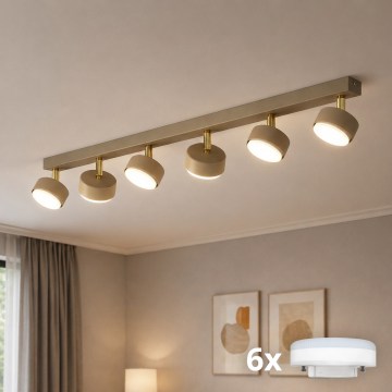 Brilagi - LED RGB+CCT ściemnialna oprawa punktowa MONO 6xGX53/14W/230V 2700-6500K Wi-Fi Tuya beżowa/złota