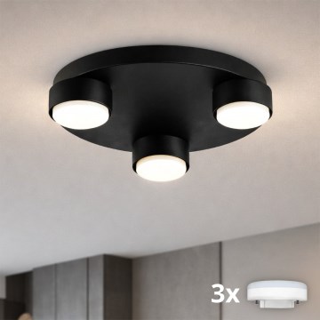 Brilagi - LED RGB+CCT ściemnialna oprawa sufitowa MONO 3xGX53/14W/230V 2700-6500K Wi-Fi Tuya śr. 30 cm czarna