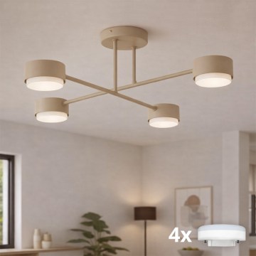 Brilagi - LED RGB+CCT Ściemnialny przysufitowy żyrandol MONO 4xGX53/14W/230V 2700-6500K Wi-Fi Tuya czarny
