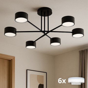 Brilagi - LED RGB+CCT Ściemnialny przysufitowy żyrandol MONO 6xGX53/14W/230V 2700-6500K Wi-Fi Tuya czarny