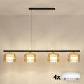 Brilagi - LED RGB+CCT ściemnialny żyrandol na lince AURA LUX 4xGX53/14W/230V 2700-6500K Wi-Fi Tuya czarny/złoty