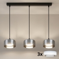 Brilagi - LED RGB+CCT ściemnialny żyrandol na linkach AURA LUX 3xGX53/14W/230V 2700-6500K Wi-Fi Tuya czarny/dymiony