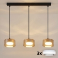 Brilagi - LED RGB+CCT ściemnialny żyrandol na linkach AURA LUX 3xGX53/14W/230V 2700-6500K Wi-Fi Tuya czarny/złoty