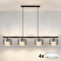 Brilagi - LED RGB+CCT ściemnialny żyrandol na linkach AURA LUX 4xGX53/14W/230V 2700-6500K Wi-Fi Tuya czarny/przydymiony