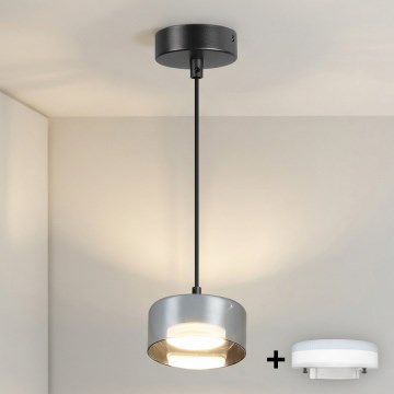 Brilagi - LED RGB+CCT ściemnialny żyrandol na przewodzie AURA LUX 1xGX53/14W/230V 2700-6500K Wi-Fi Tuya czarny/przydymiony