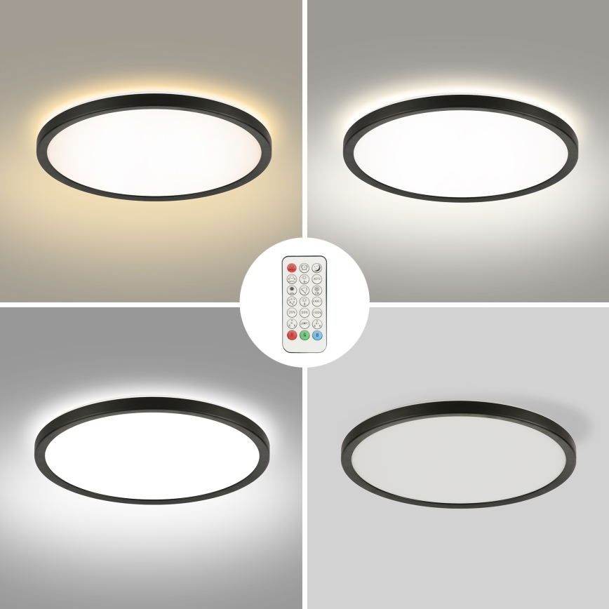 Brilagi - Ściemnialna lampa sufitowa RGBW ULTRA SLIM LED/18W/230V 2700-6500K śr. 30 cm czarny + zdalne sterowanie