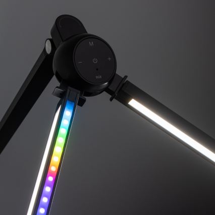 Brilagi - ściemnialna dotykowa lampka biurkowa z klipsem LED RGBTW VARIO LED/18W/230V 3000-6500K CRI 96 czarna