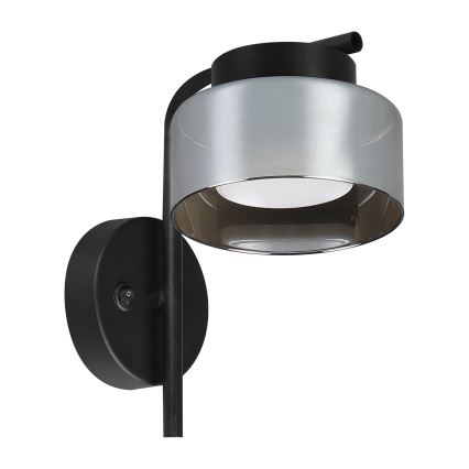 Brilagi - LED RGB+CCT ściemnialny kinkiet AURA LUX 1xGX53/14W/230V 2700-6500K Wi-Fi Tuya czarny/dymiony