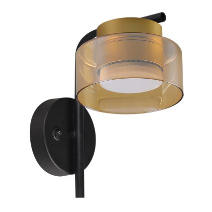 Brilagi - LED RGB+CCT ściemnialny kinkiet AURA LUX 1xGX53/14W/230V 2700-6500K Wi-Fi Tuya czarny/złoty
