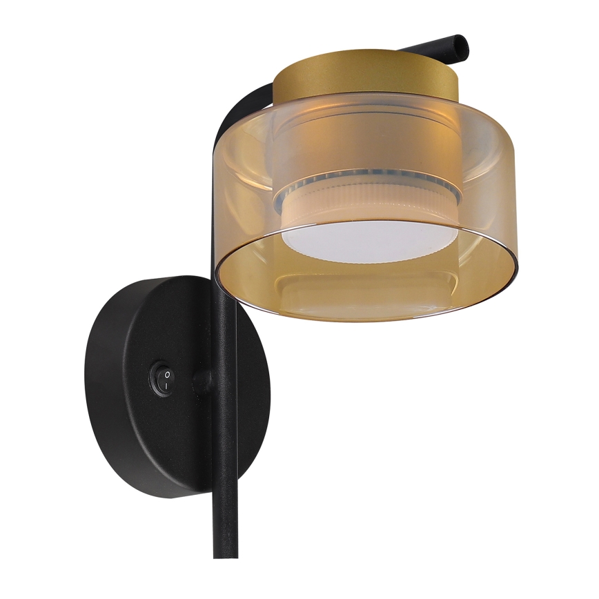 Brilagi - LED RGB+CCT ściemnialny kinkiet AURA LUX 1xGX53/14W/230V 2700-6500K Wi-Fi Tuya czarny/złoty