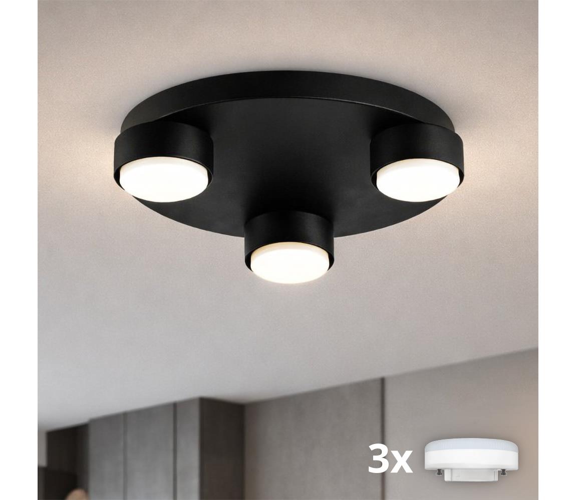 Brilagi -LED RGB ściemnialna lampa sufitowa MONO 3xGX53/14W/230V Wi-Fi Tuya śr. 30 cm czarna