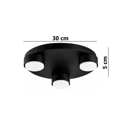 Brilagi - LED RGB+CCT ściemnialna oprawa sufitowa MONO 3xGX53/14W/230V 2700-6500K Wi-Fi Tuya śr. 30 cm czarna