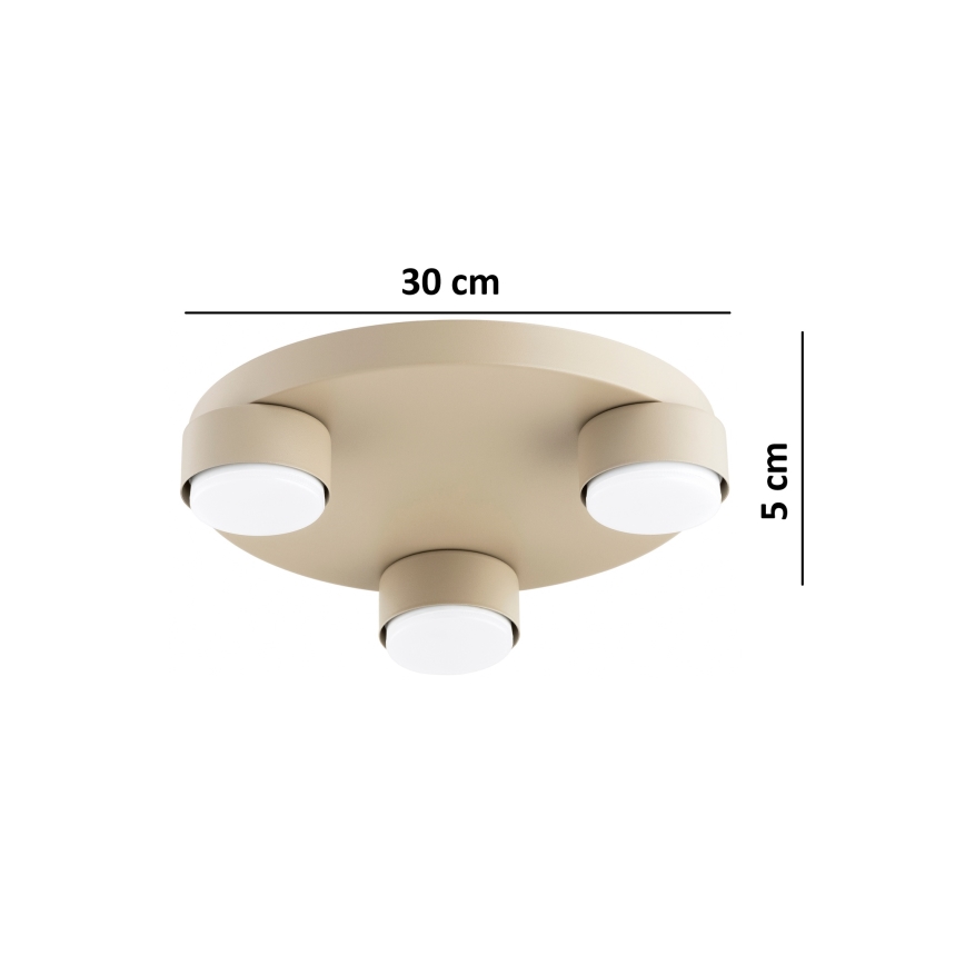 Brilagi - LED RGB+CCT ściemnialna oprawa sufitowa MONO 3xGX53/14W/230V 2700-6500K Wi-Fi Tuya śr. 30 cm beżowa