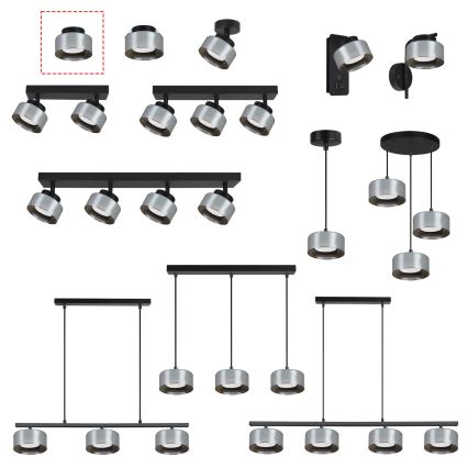 Brilagi - LED RGB+CCT Ściemnialna oprawa punktowa AURA LUX 1xGX53/14W/230V 2700-6500K Wi-Fi Tuya czarna/przydymiona