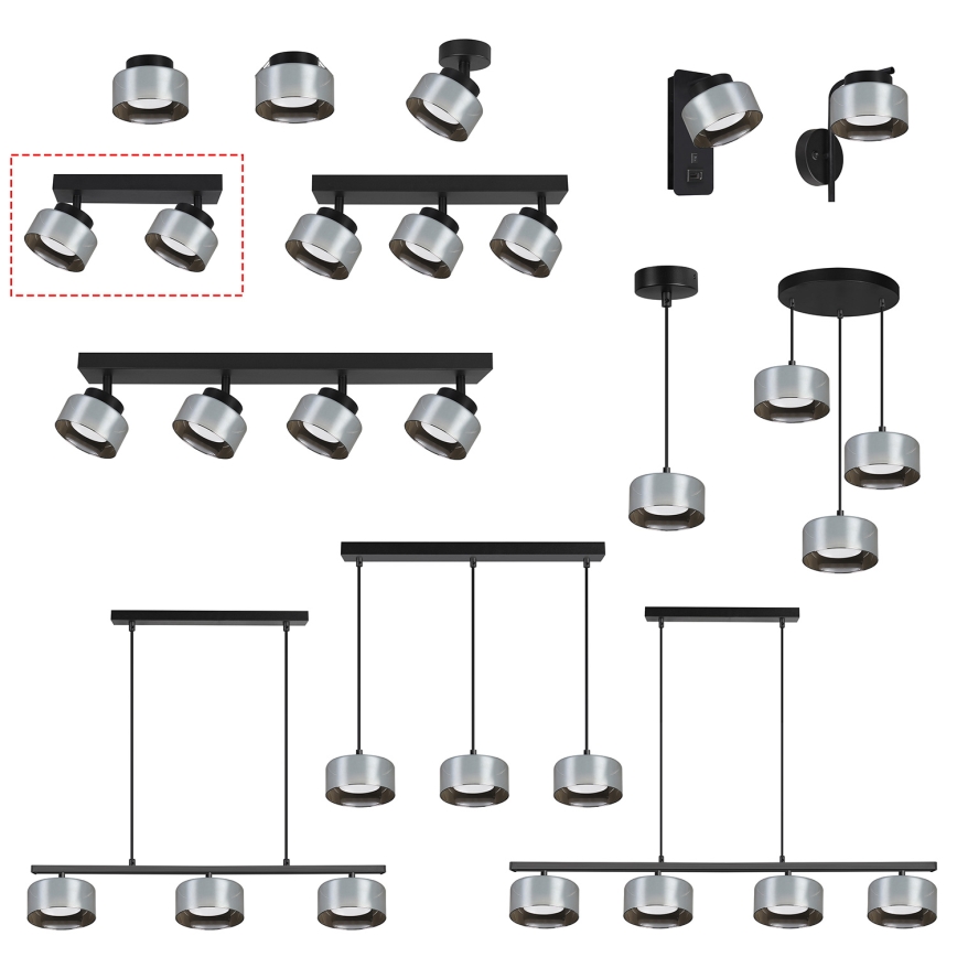 Brilagi - LED RGB+CCT Ściemnialna oprawa punktowa AURA LUX 2xGX53/14W/230V 2700-6500K Wi-Fi Tuya czarny/dymiony