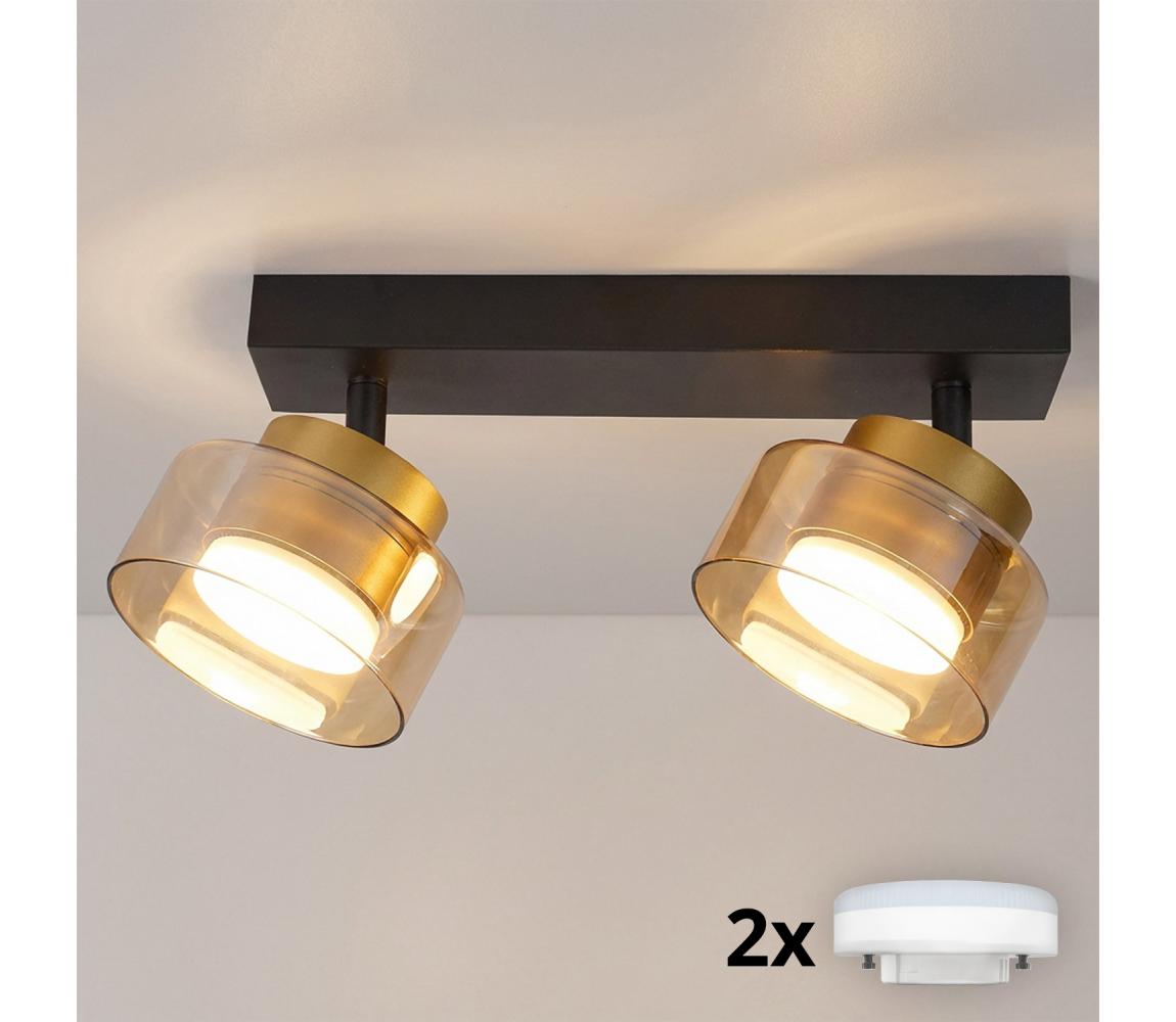 Brilagi - LED RGB ściemnialna oprawa punktowa AURA LUX 2xGX53/14W/230V Wi-Fi Tuya czarna/złota