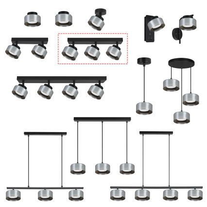 Brilagi - LED RGB+CCT Ściemnialna oprawa punktowa AURA LUX 3xGX53/14W/230V 2700-6500K Wi-Fi Tuya czarny/dymowy
