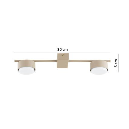 Brilagi - LED RGB+CCT ściemnialna oprawa punktowa MONO 2xGX53/14W/230V 2700-6500K Wi-Fi Tuya beżowa