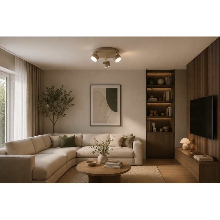 Brilagi - LED RGB+CCT ściemnialna oprawa punktowa MONO 3xGX53/14W/230V 2700-6500K Wi-Fi Tuya beżowy/złoty