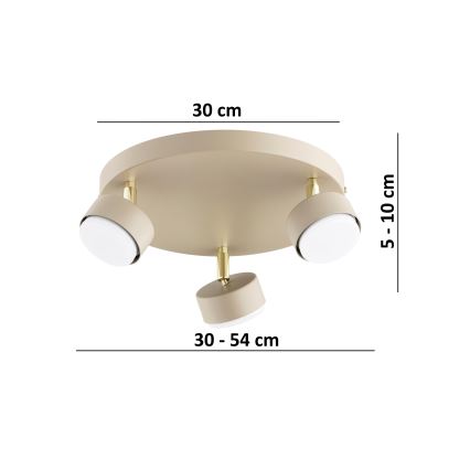 Brilagi - LED RGB+CCT ściemnialna oprawa punktowa MONO 3xGX53/14W/230V 2700-6500K Wi-Fi Tuya beżowy/złoty
