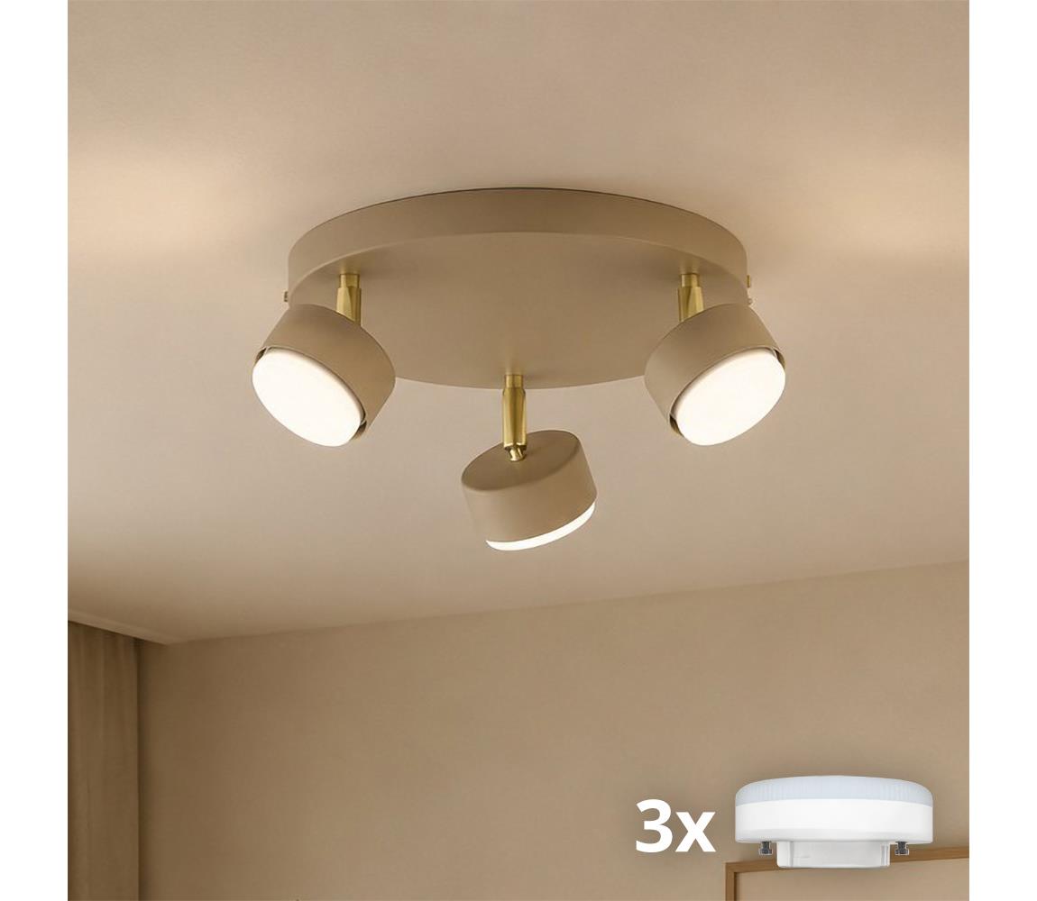 Brilagi - LED RGB ściemnialna oprawa punktowa MONO 3xGX53/14W/230V Wi-Fi Tuya beżowo-złota