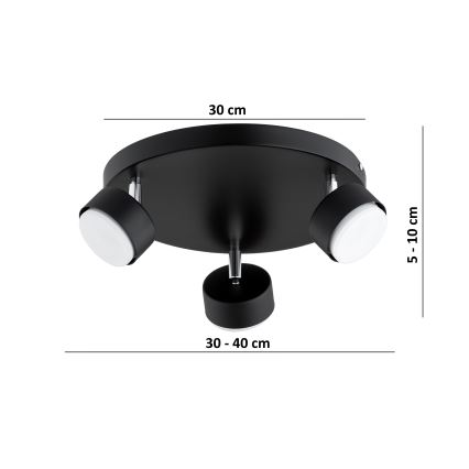 Brilagi - LED RGB+CCT ściemnialna oprawa punktowa MONO 3xGX53/14W/230V 2700-6500K Wi-Fi Tuya czarna