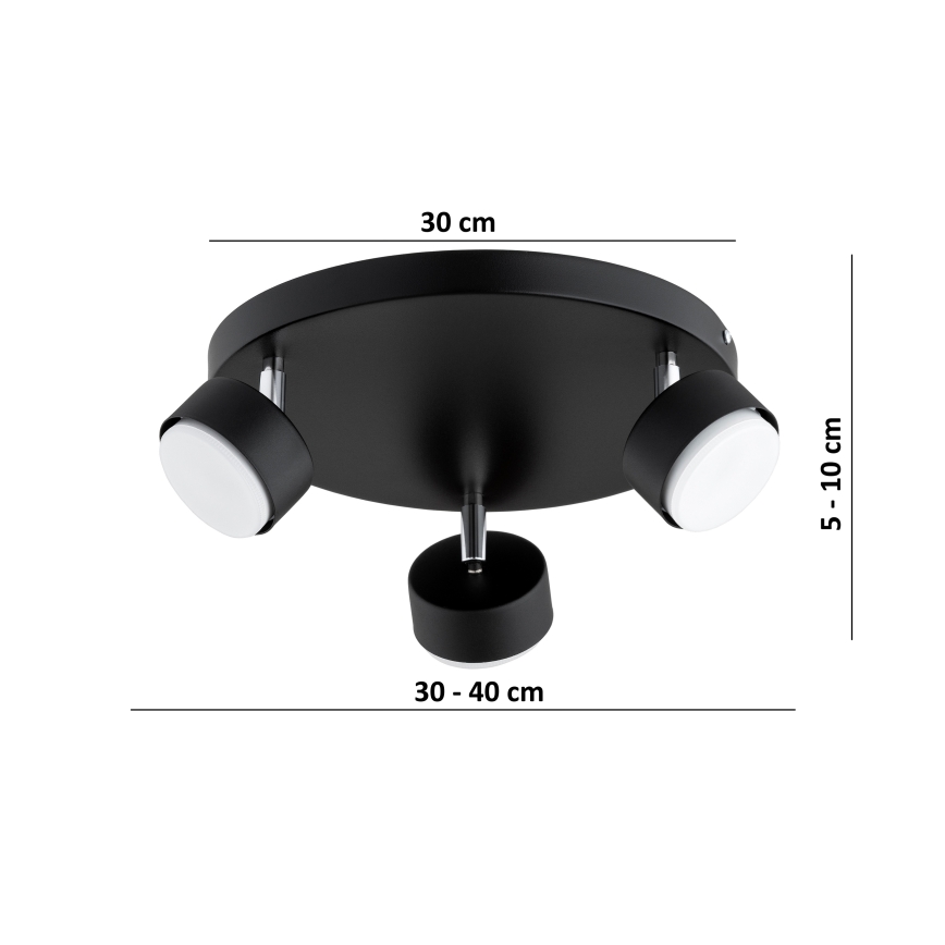 Brilagi - LED RGB+CCT ściemnialna oprawa punktowa MONO 3xGX53/14W/230V 2700-6500K Wi-Fi Tuya czarna