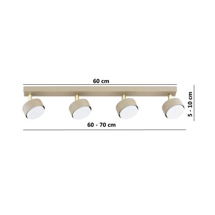 Brilagi - LED RGB+CCT ściemnialna oprawa punktowa MONO 4xGX53/14W/230V 2700-6500K Wi-Fi Tuya beżowa