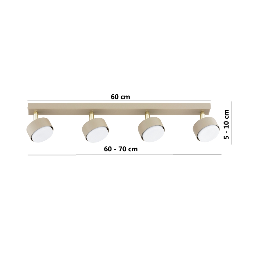 Brilagi - LED RGB+CCT ściemnialna oprawa punktowa MONO 4xGX53/14W/230V 2700-6500K Wi-Fi Tuya beżowa