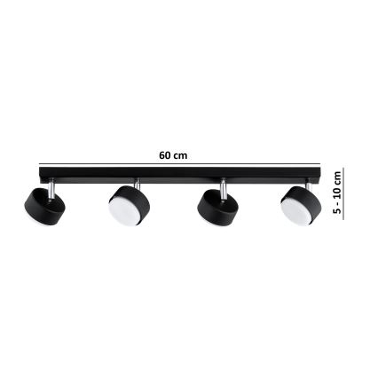 Brilagi - LED RGB+CCT ściemnialna oprawa punktowa MONO 4xGX53/14W/230V 2700-6500K Wi-Fi Tuya czarna