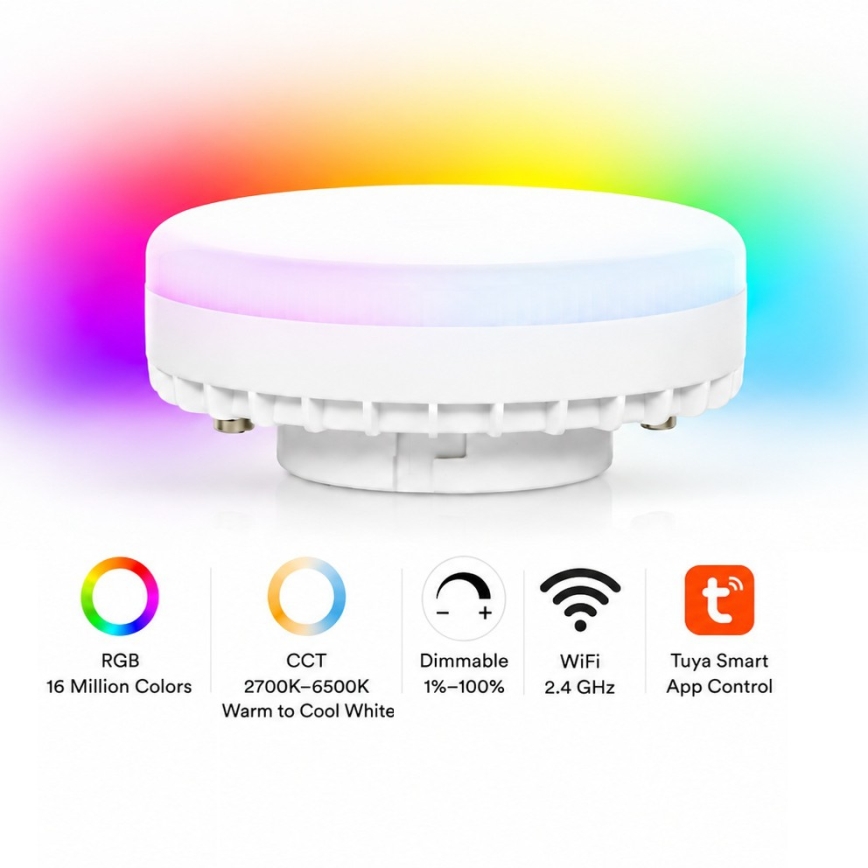 Brilagi - LED RGB+CCT ściemnialna oprawa punktowa STRIPY 1xGX53/14W/230V 2700-6500K Wi-Fi Tuya czarna
