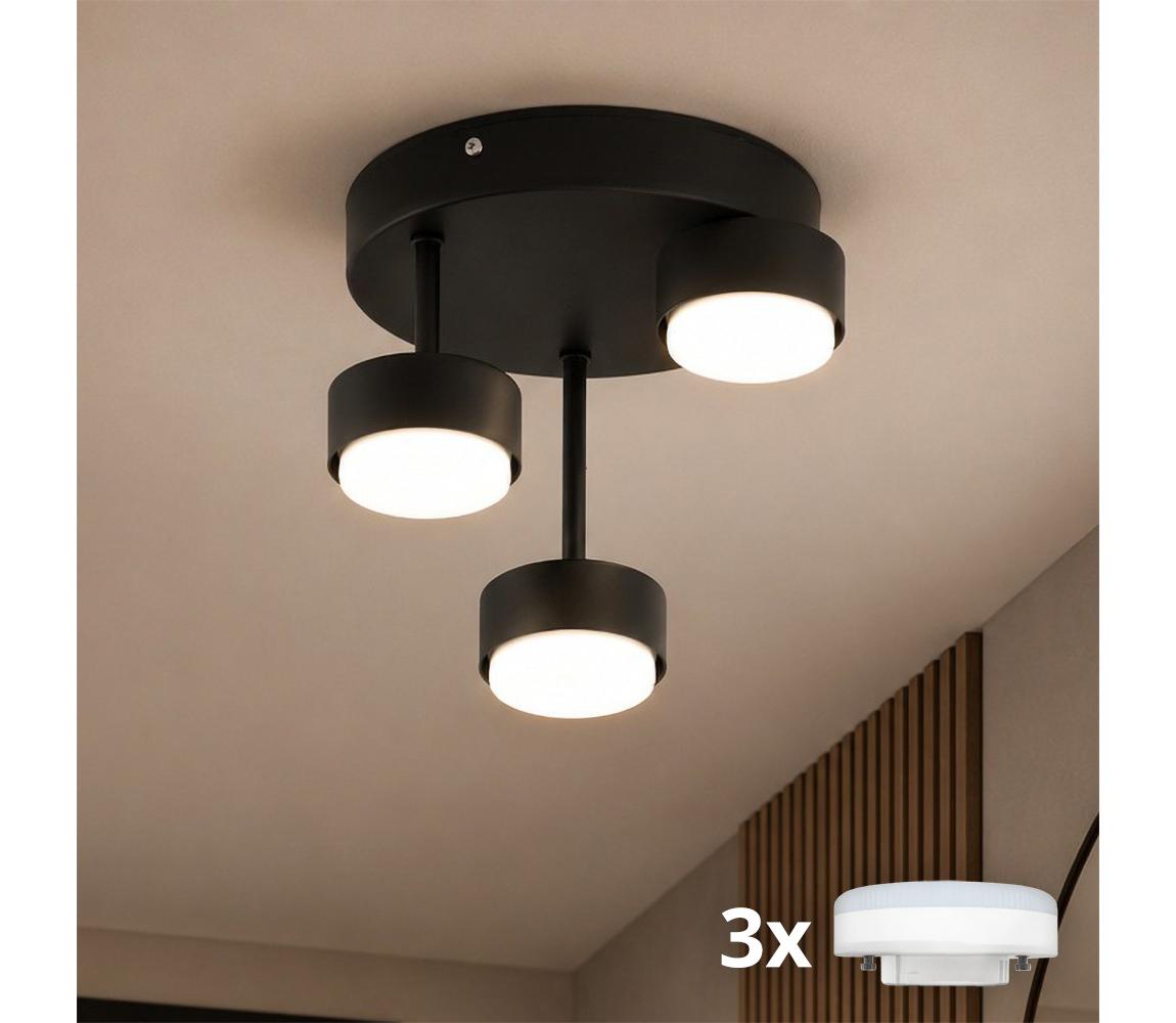 Brilagi - LED RGB ściemnialny przysufitowy żyrandol MONO 3xGX53/14W/230V Wi-Fi Tuya czarny