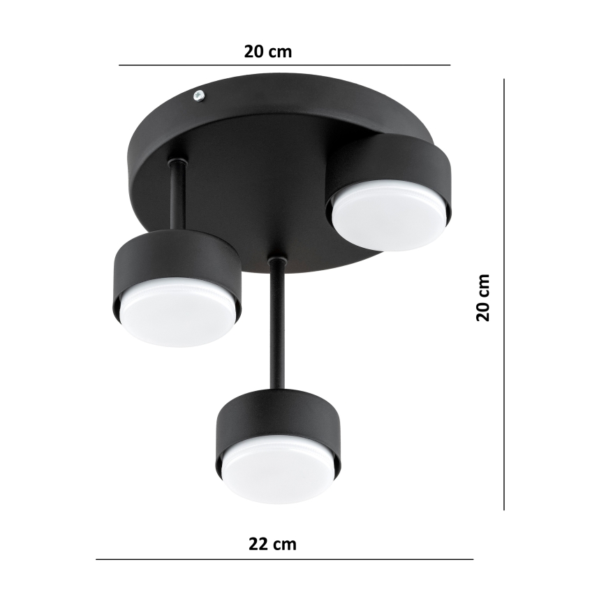 Brilagi - LED RGB+CCT ściemnialny przysufitowy żyrandol MONO 3xGX53/14W/230V 2700-6500K Wi-Fi Tuya czarny