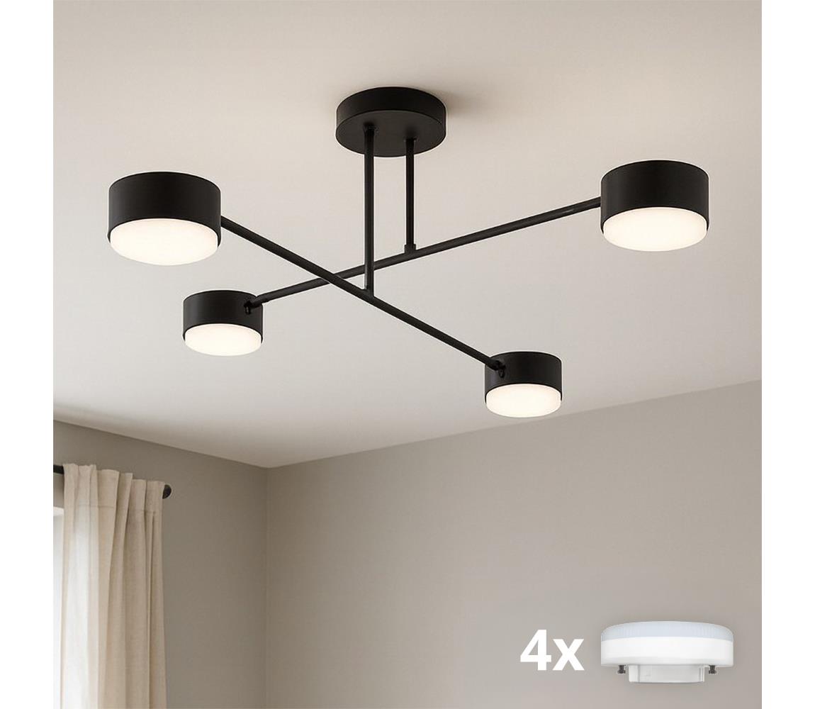 Brilagi - LED RGB ściemnialny przysufitowy żyrandol MONO 4xGX53/14W/230V Wi-Fi Tuya czarny