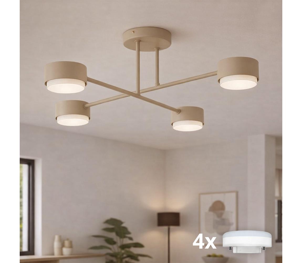 Brilagi - LED RGB ściemnialny Przysufitowy żyrandol MONO 4xGX53/14W/230V Wi-Fi Tuya czarny
