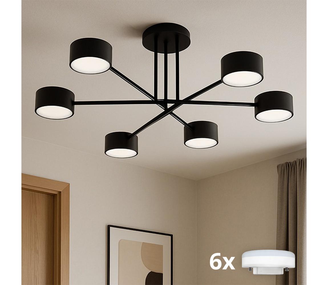 Brilagi - LED RGB ściemnialny przysufitowy żyrandol MONO 6xGX53/14W/230V Wi-Fi Tuya czarny