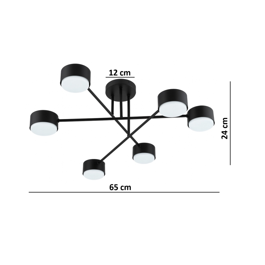 Brilagi - LED RGB+CCT Ściemnialny przysufitowy żyrandol MONO 6xGX53/14W/230V 2700-6500K Wi-Fi Tuya czarny
