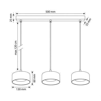 Brilagi - LED RGB+CCT ściemnialny żyrandol na linkach AURA LUX 3xGX53/14W/230V 2700-6500K Wi-Fi Tuya czarny/dymiony