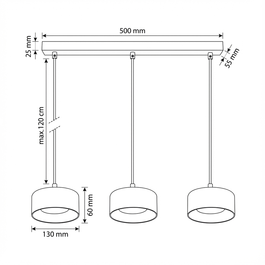 Brilagi - LED RGB+CCT ściemnialny żyrandol na linkach AURA LUX 3xGX53/14W/230V 2700-6500K Wi-Fi Tuya czarny/dymiony