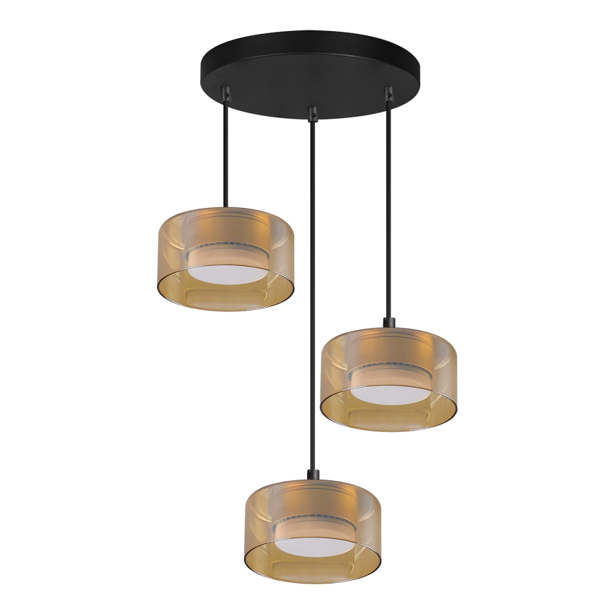 Brilagi - Lampa wisząca LED RGB+CCT ściemnialna na przewodzie AURA LUX 3xGX53/14W/230V 2700-6500K Wi‑Fi Tuya czarny/złoty