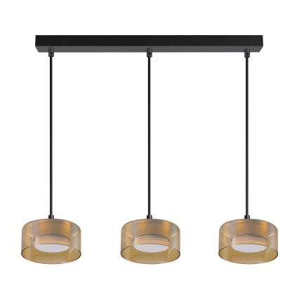 Brilagi - LED RGB+CCT ściemnialny żyrandol na linkach AURA LUX 3xGX53/14W/230V 2700-6500K Wi-Fi Tuya czarny/złoty