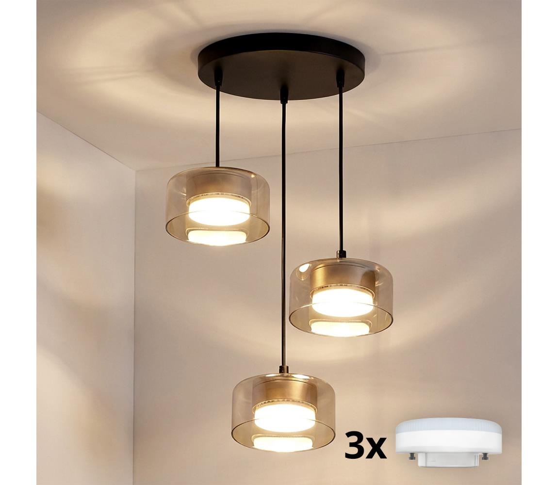 Brilagi - LED RGB ściemnialny żyrandol  AURA LUX 3xGX53/14W/230V Wi-Fi Tuya czarny/złoty