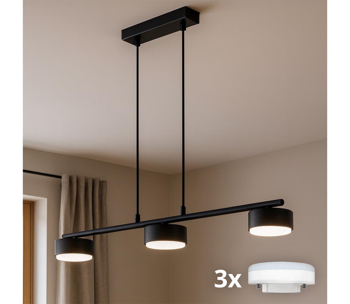 Brilagi - LED RGB ściemnialny żyrandol na linkach MONO 3xGX53/14W/230V Wi-Fi Tuya czarny