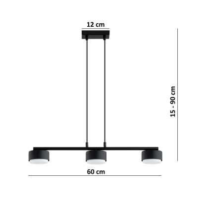 Brilagi - LED RGB+CCT ściemnialny żyrandol na lince MONO 3xGX53/14W/230V 2700-6500K Wi-Fi Tuya czarny