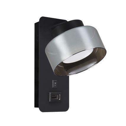 Brilagi - LED RGB+CCT Ściemnialna lampa ścienna z portem USB AURA LUX 1xGX53/14W/230V 2700-6500K Wi-Fi Tuya czarny/przydymiony